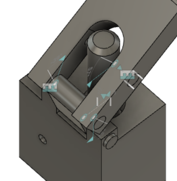 Final assembly showing the clearance between ram and yoke